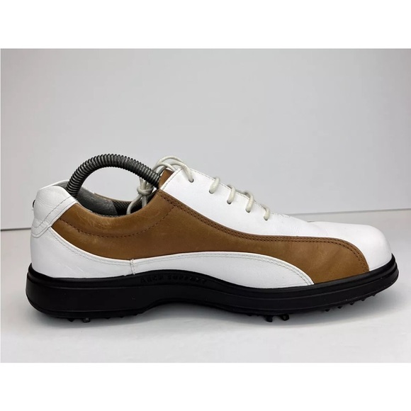 Ecco Womens Classic Leather Gore-Tex Golf Soft Spikes Shoes White/Brown 40/9-9.5 - Picture 6 of 15